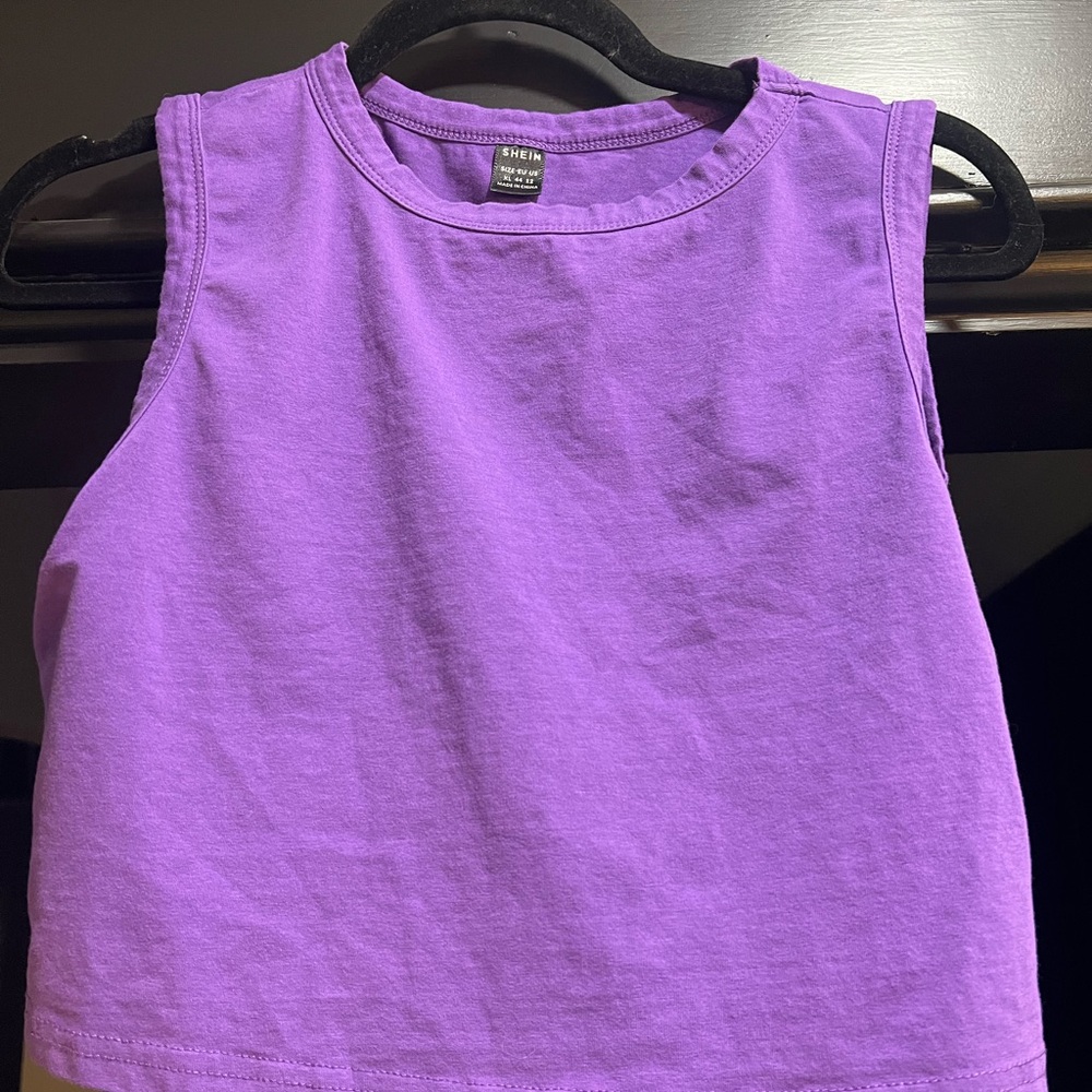 SHEIN Vibrant Purple Kids Tank Top